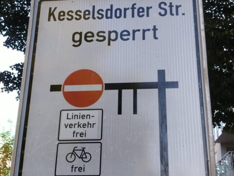 Verkehrsversuch Kesselsdorfer – noch wenige Tage!